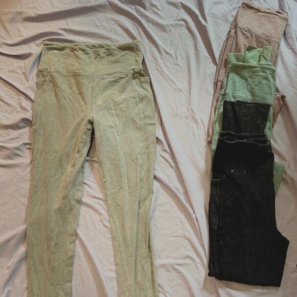 FOUR pairs of Dip Brand Leggings (Grey, Mauve, Green, Black) MEDIUM - Picture 1 of 12